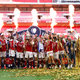 No fans in the seats, but at least Arsenal managed to include some fire in their celebration.